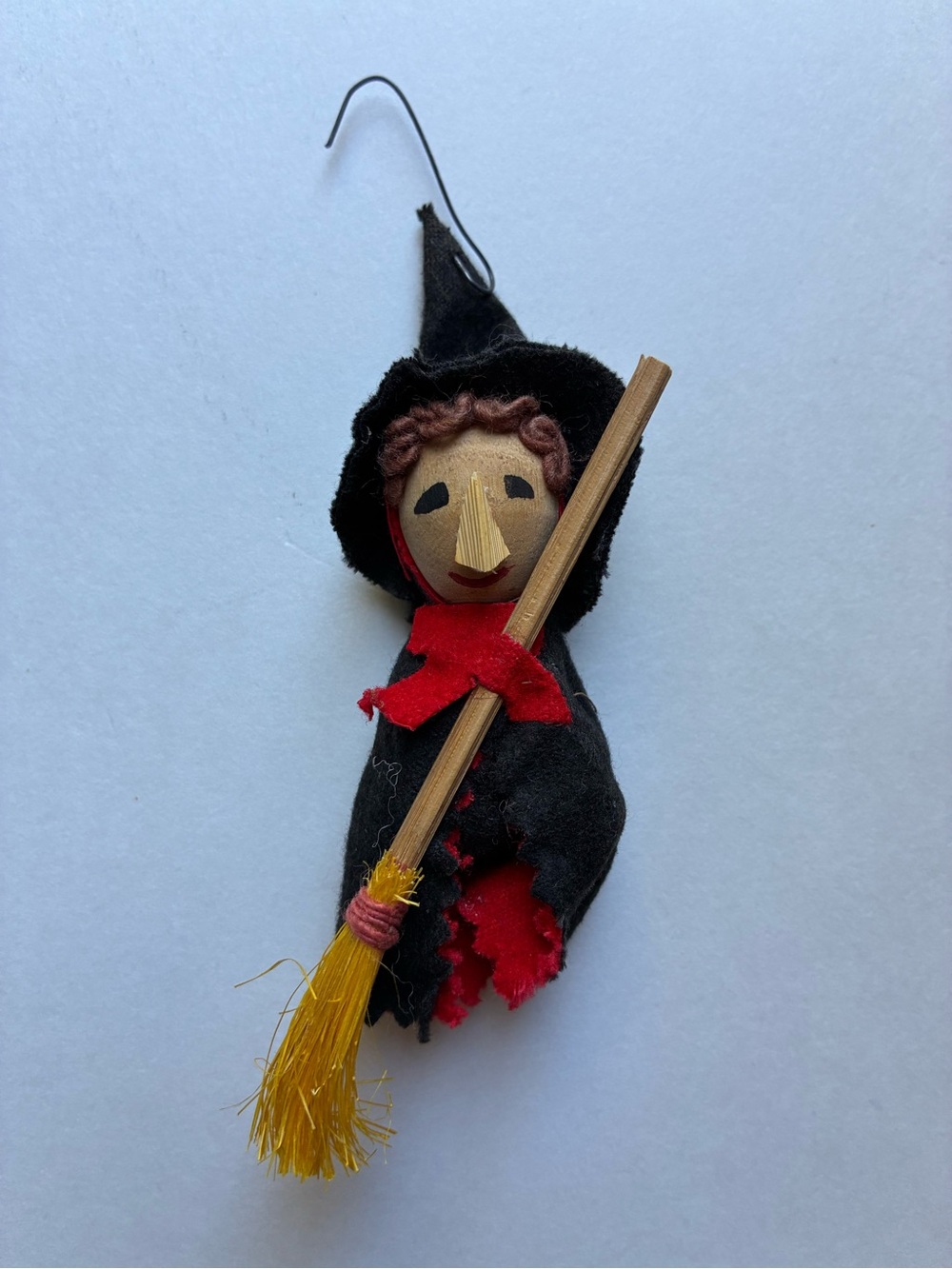 Vintage handmade Christmas Witch Ornament